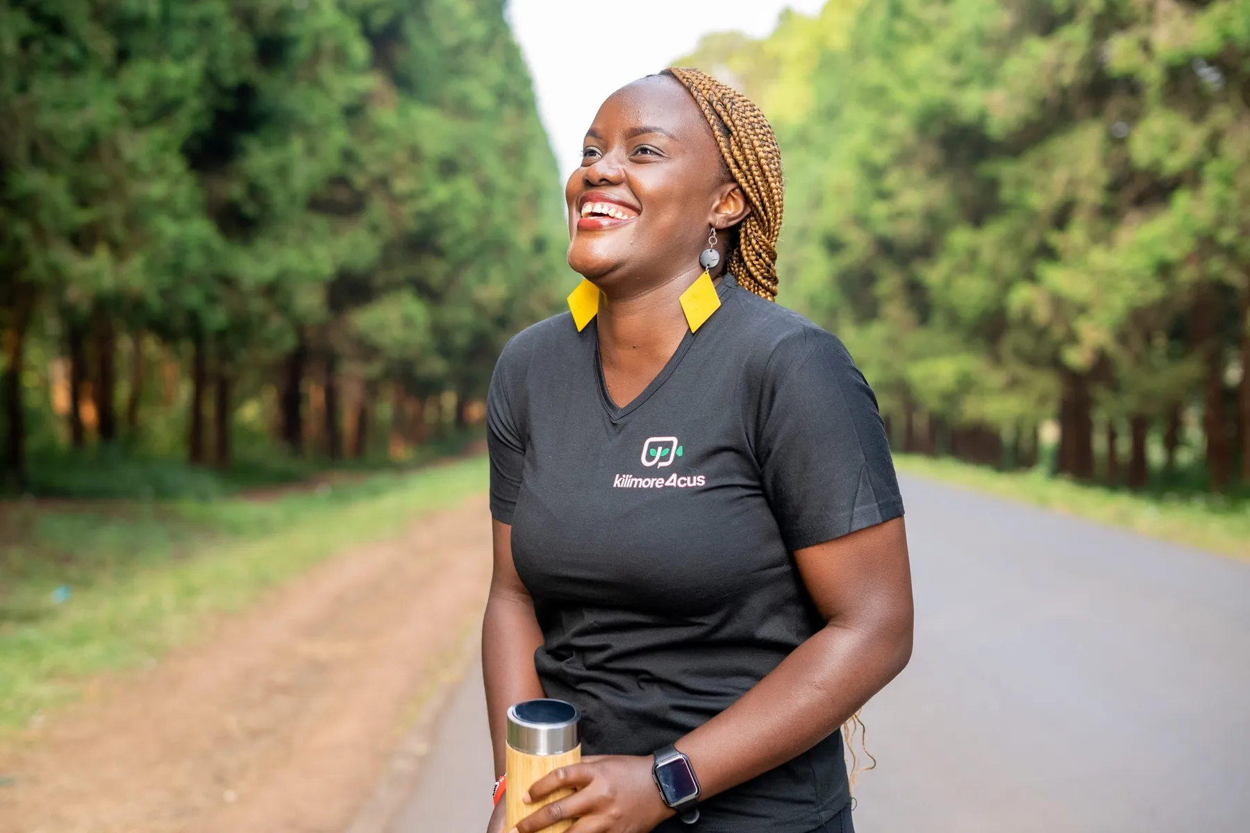 A young agripreneur walking on a farm road